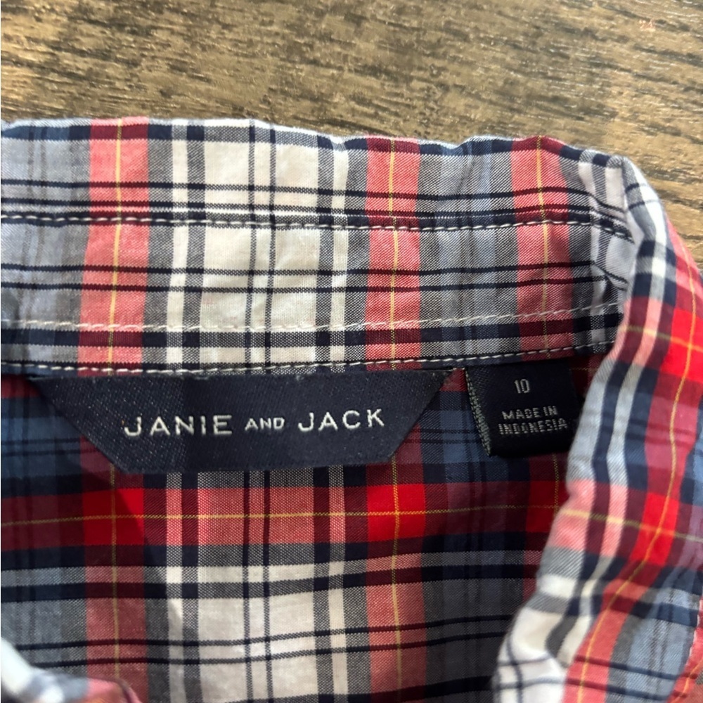 Janie and Jack boys long sleeve plaid button up shirt - Picture 2 of 3